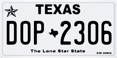 TX license plate DOP2306