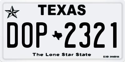 TX license plate DOP2321