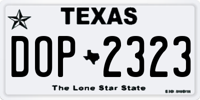 TX license plate DOP2323