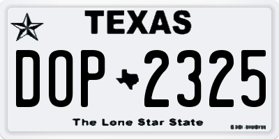 TX license plate DOP2325