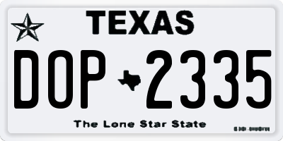 TX license plate DOP2335