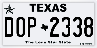 TX license plate DOP2338