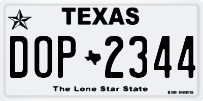 TX license plate DOP2344