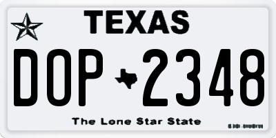 TX license plate DOP2348