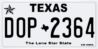 TX license plate DOP2364