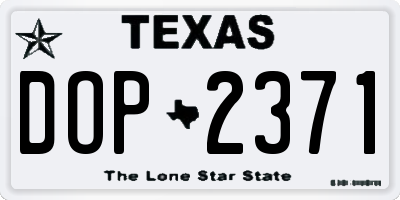 TX license plate DOP2371
