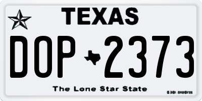 TX license plate DOP2373