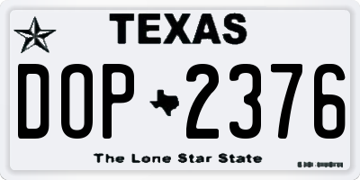 TX license plate DOP2376