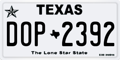 TX license plate DOP2392