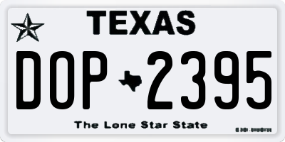 TX license plate DOP2395