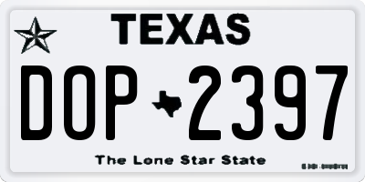 TX license plate DOP2397