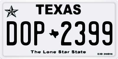 TX license plate DOP2399
