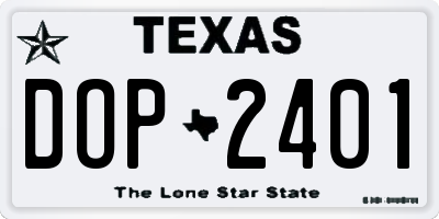 TX license plate DOP2401