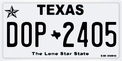 TX license plate DOP2405