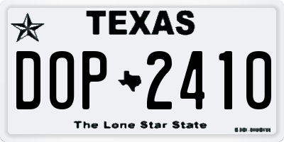 TX license plate DOP2410