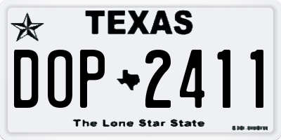 TX license plate DOP2411
