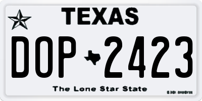 TX license plate DOP2423