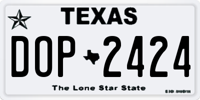 TX license plate DOP2424