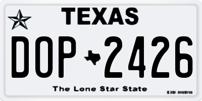TX license plate DOP2426