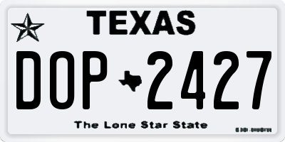 TX license plate DOP2427