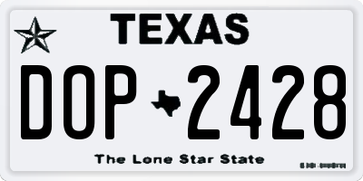 TX license plate DOP2428