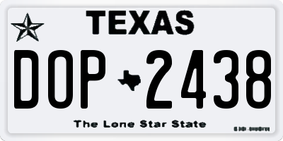 TX license plate DOP2438
