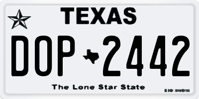 TX license plate DOP2442