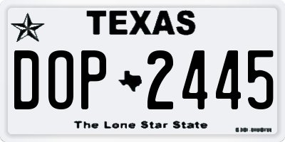 TX license plate DOP2445