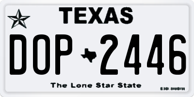 TX license plate DOP2446