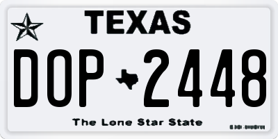 TX license plate DOP2448
