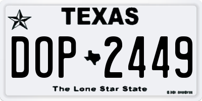 TX license plate DOP2449