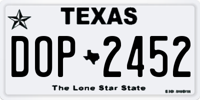 TX license plate DOP2452