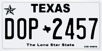 TX license plate DOP2457
