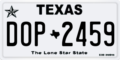 TX license plate DOP2459