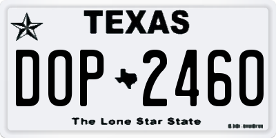 TX license plate DOP2460