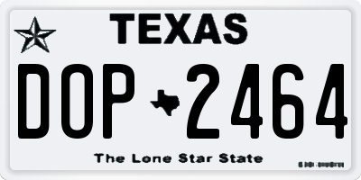 TX license plate DOP2464