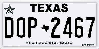TX license plate DOP2467