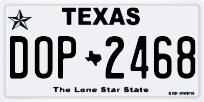 TX license plate DOP2468