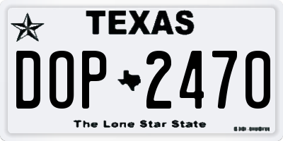 TX license plate DOP2470