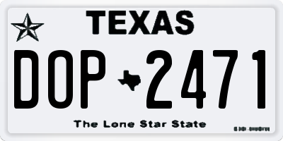 TX license plate DOP2471