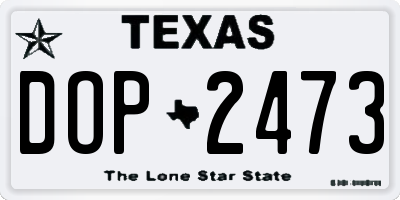 TX license plate DOP2473