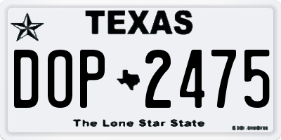 TX license plate DOP2475