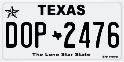 TX license plate DOP2476