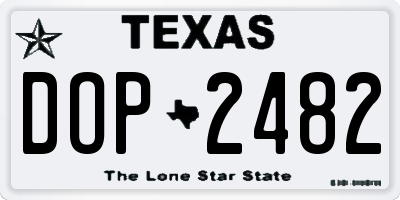 TX license plate DOP2482