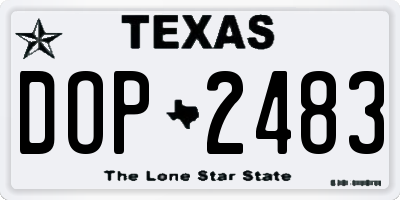TX license plate DOP2483