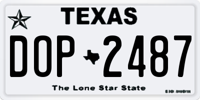 TX license plate DOP2487