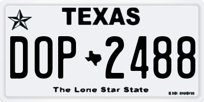TX license plate DOP2488