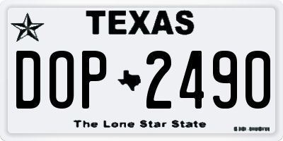 TX license plate DOP2490