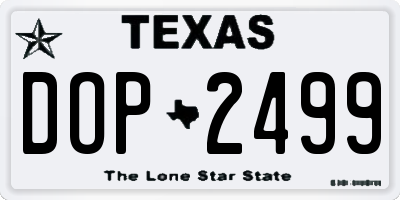 TX license plate DOP2499