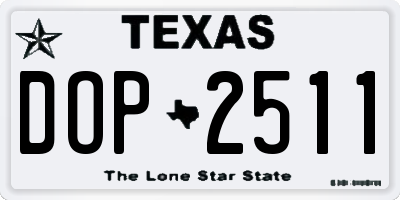 TX license plate DOP2511